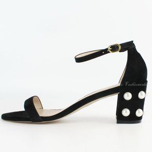 New Stuart Weitzman Simple Faux Pearl Sandals